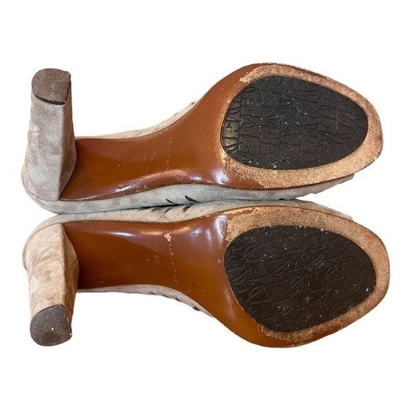 Diane Von Furstenberg Designer Lazer Cut Suede High Heel Booties - Picture 12 of 13